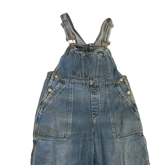 Vintage Squeeze Jeans Carpenter Denim Overalls Women’s Size Medium 34 x 30 - Picture 2 of 12